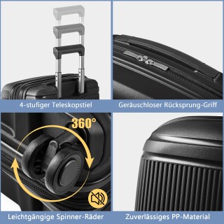 Costway  Σετ Αποσκευών 2 τεμ. με Χειραποσκευή 20 & Νεσεσέρ 14 από Σ...