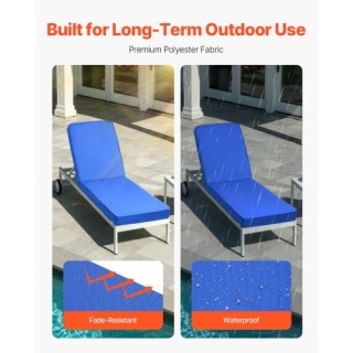 VEVOR Αδιάβροχο Μαξιλάρι Εξωτερικής Ξαπλώστρας 72 x 21 in Με Δεσίμα...