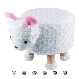 Galileo Μικρό σκαμπό ζώου 28x24 εκ. με ύφασμα βελούδινης όψης και ξ...