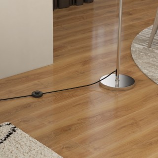 HOMCOM Μοντέρνο Φωτιστικό Δαπέδου με Διπλής Στρώσης Αμπαζούρ από Μέ...