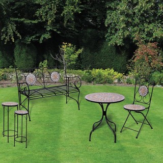 Galileo Στρογγυλό εξωτερικό τραπέζι 70x75 cm από σίδερο με κεραμικό...