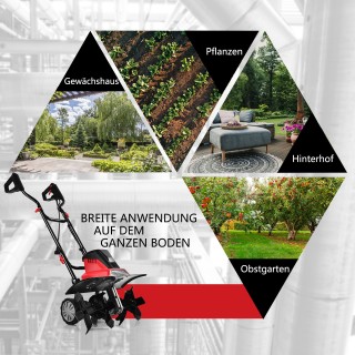 Costway Μίνι Καλλιεργητής Κήπου με Ισχυρό Κινητήρα 13,5-A και Διπλ... Costway Μίνι Καλλιεργητής Κήπου με Ισχυρό Κινητήρα 13,5-A και Διπλ...