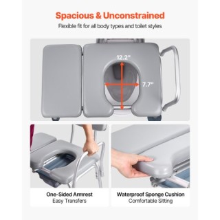 VEVOR Πολυλειτουργική Καρέκλα Τουαλέτας με Ρυθμιζόμενο Ύψος (227 kg...