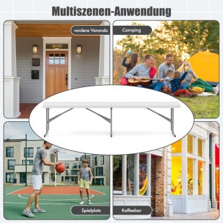 Costway Πτυσσόμενο παγκάκι μπύρας 182x27,5x43 εκ. με λαβή, λευκό πλ... Costway Πτυσσόμενο παγκάκι μπύρας 182x27,5x43 εκ. με λαβή, λευκό πλ...