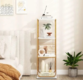 Costway Περιστρεφόμενη βιβλιοθήκη 4 επιπέδων 360° με μεταλλικό σκελ... Costway Περιστρεφόμενη βιβλιοθήκη 4 επιπέδων 360° με μεταλλικό σκελ...