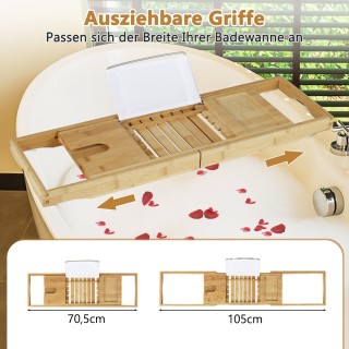 Costway Πολυλειτουργικός Δίσκος Μπανιέρας από Μπαμπού με Ρυθμιζόμε... Costway Πολυλειτουργικός Δίσκος Μπανιέρας από Μπαμπού με Ρυθμιζόμε...