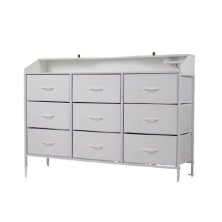 Costway Συρταριέρα Sideboard με LED φωτισμό, σταθμό φόρτισης και 9 ...
