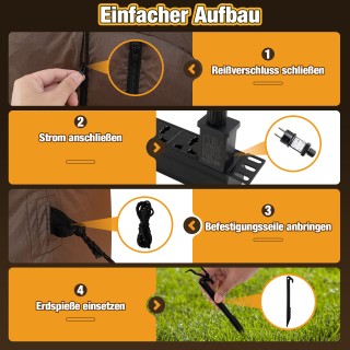 Costway 150 εκ. Φουσκωτή Γαλοπούλα με Κολοκύθα και LED για Ευχαριστ...