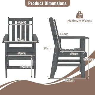 Costway  Γκρι Κήπου Πολυθρόνα Ανθεκτική στον Καιρό με Ξύλινη Όψη NP...