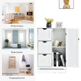 Costway  Πολυλειτουργικό Ντουλάπι Αποθήκευσης με 3 Συρτάρια και Ρυθ...