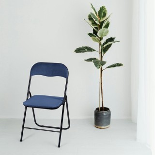 Galileo Πτυσσόμενη καρέκλα εξοικονόμησης χώρου σε μπλε χρώμα βελούδ...
