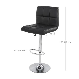 SONGMICS Σετ 2τμχ  Σκαμπό Μπαρ με Εργονομική Πλάτη και Υποπόδιο, Ρυ...