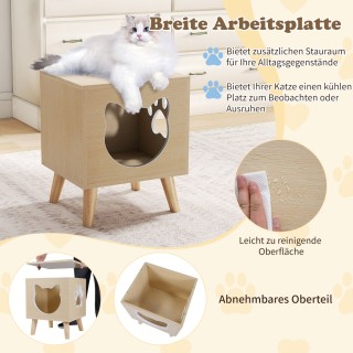 Costway Μοντέρνο Ντουλάπι για Αμμολεκάνη Γάτας με Αποσπώμενο Καπάκι...