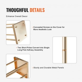 VEVOR 4τμχ Χρυσή Μεταλλική Βάση Λουλουδιών 60εκ για Εκδηλώσεις  HLH...