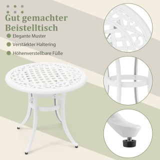 Costway  Στρογγυλό τραπέζι καφέ Ø 60 cm από χυτό αλουμίνιο με ρυθμι...