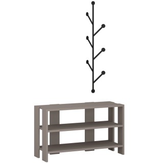 Shally Dogan Μοντέρνα Επιτοίχια Παπουτσοθήκη με 3 Ράφια και Κρεμάστ...