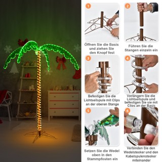 Costway Τεχνητός Φωτιζόμενος Φοίνικας LED 175 x 120 x 218cm Πράσινο... Costway Τεχνητός Φωτιζόμενος Φοίνικας LED 175 x 120 x 218cm Πράσινο...