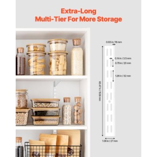 VEVOR Ρυθμιζόμενο Σύστημα Ραφιών Τοίχου από Ατσάλι 60 ιντσών (Σετ 5... VEVOR Ρυθμιζόμενο Σύστημα Ραφιών Τοίχου από Ατσάλι 60 ιντσών (Σετ 5...