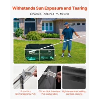 VEVOR Δεξαμενή Ψαριών Πάνω από το Έδαφος με Παράθυρο Παρατήρησης 12...