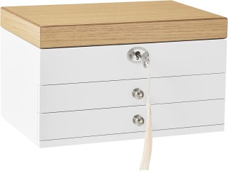 SONGMICS Ξύλινη Μπιζουτιέρα - Κοσμηματοθήκη 3 Επιπέδων με Κλειδαριά... SONGMICS Ξύλινη Μπιζουτιέρα - Κοσμηματοθήκη 3 Επιπέδων με Κλειδαριά...