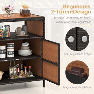 Costway Ντουλάπι κήπου από ρατάν με επιφάνεια εργασίας από ξύλο ακα... Costway Ντουλάπι κήπου από ρατάν με επιφάνεια εργασίας από ξύλο ακα...