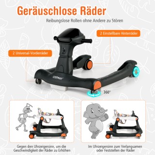 Costway  2 σε 1 Περπατούρα με Ρυθμιζόμενη Ταχύτητα και Ύψος για Μωρ...