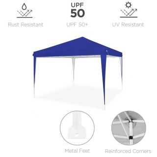 BAKAJI Πτυσσόμενο Αδιάβροχο Σκηνικό 3x3 για Αγορά και Έκθεση Μπλε 0... BAKAJI Πτυσσόμενο Αδιάβροχο Σκηνικό 3x3 για Αγορά και Έκθεση Μπλε 0...