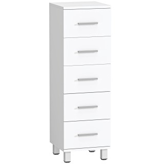 HOMCOM Λευκή Συρταριέρα 5 Συρταριών για Υπνοδωμάτιο και Σαλόνι από ...