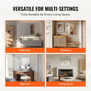 VEVOR  Τετράγωνος Καθρέφτης Τοίχου 36 x 36 με Πλαίσιο Αλουμινίου JX...