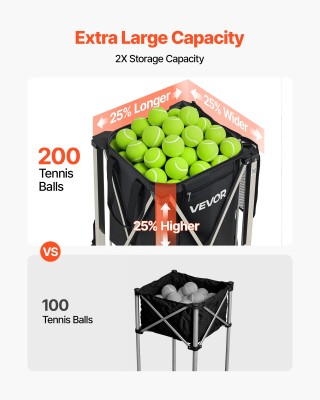 VEVOR Καρότσι συλλογής μπαλών τένις και pickleball, πτυσσόμενο, με ... VEVOR Καρότσι συλλογής μπαλών τένις και pickleball, πτυσσόμενο, με ...