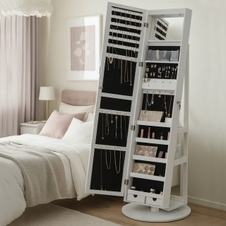 BAKAJI Λευκή Κοσμηματοθήκη με Καθρέφτη 37x159.5cm 02001574