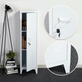 BAKAJI  Μεταλλικό ντουλάπι αποδυτηρίων με μία πόρτα και κλειδί, 3 δ...