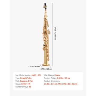 VEVOR Σαξόφωνο Σοπράνο Σι Μπεμόλ με Θήκη και Επιστόμιο ZGSKSGYJBDJS... VEVOR Σαξόφωνο Σοπράνο Σι Μπεμόλ με Θήκη και Επιστόμιο ZGSKSGYJBDJS...