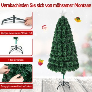 Costway  150 εκ. Χριστουγεννιάτικο Δέντρο με 170 LED Φώτα και Πολύχ...