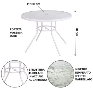 Galileo Εξωτερικό στρογγυλό τραπέζι 100 cm από ανθρακοχάλυβα με επά... Galileo Εξωτερικό στρογγυλό τραπέζι 100 cm από ανθρακοχάλυβα με επά...