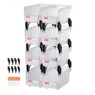 VEVOR Διάφανα Πλαστικά Στοιβαζόμενα Κουτιά Αποθήκευσης (8 τεμάχια),... VEVOR Διάφανα Πλαστικά Στοιβαζόμενα Κουτιά Αποθήκευσης (8 τεμάχια),...