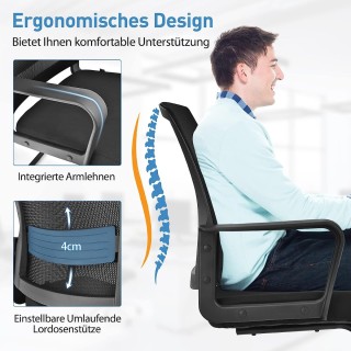 Costway Εργονομική Καρέκλα Γραφείου με Διχτυωτή Πλάτη και Ρυθμιζόμ... Costway Εργονομική Καρέκλα Γραφείου με Διχτυωτή Πλάτη και Ρυθμιζόμ...