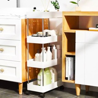 BAKAJI Πολυλειτουργικό Καρότσι Αποθήκευσης με 4 Ράφια για Στενούς Χ... BAKAJI Πολυλειτουργικό Καρότσι Αποθήκευσης με 4 Ράφια για Στενούς Χ...