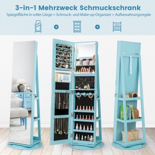 Costway Περιστρεφόμενος Κοσμηματοθήκη 360° με Τρίχρωμο LED Φωτισμό ... Costway Περιστρεφόμενος Κοσμηματοθήκη 360° με Τρίχρωμο LED Φωτισμό ...