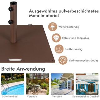 Costway Βάση Ομπρέλας Εξωτερικού Χώρου με Ρόδες και Ρυθμιζόμενους Π...