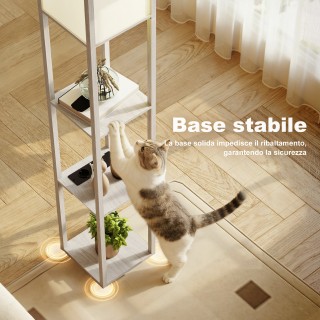 HOMCOM Λάμπα Δαπέδου με Ράφια, Ρυθμιζόμενο Φωτισμό, Πεντάλ Διακόπτη...