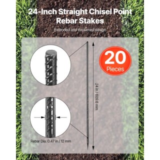 VEVOR Ισχυροί Γαλβανισμένοι Πάσσαλοι 24 ιντσών - Σετ 20 τεμαχίων LW... VEVOR Ισχυροί Γαλβανισμένοι Πάσσαλοι 24 ιντσών - Σετ 20 τεμαχίων LW...