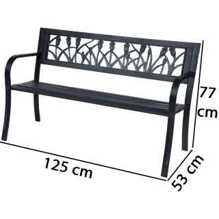 BAKAJI Εξωτερικός Πάγκος Κήπου από Σίδερο με Πλάτη Διακόσμηση Τουλ... BAKAJI Εξωτερικός Πάγκος Κήπου από Σίδερο με Πλάτη Διακόσμηση Τουλ...