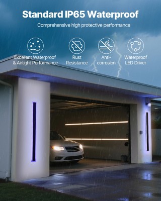 VEVOR Εξωτερικό Απλίκα Τοίχου RGB LED 1000mm με Ρυθμιζόμενο Χρώμα κ...