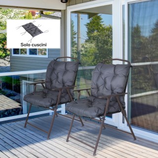 Outsunny Σετ 2 Μαξιλαριών για Εξωτερικές Καρέκλες από Πολυεστέρα κα...