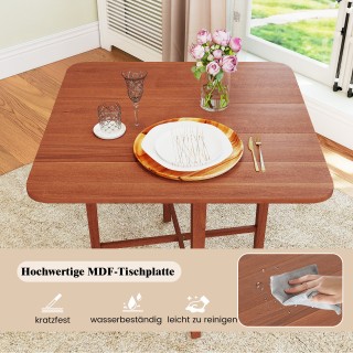 Τετράγωνο Ξύλινο Τραπέζι Φαγητού για 2-4 Άτομα με Αναδιπλούμενες Πρ...