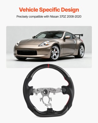 VEVOR Τιμόνι D-Type από Ανθρακονήματα για Nissan 370Z (2008-2020), ...