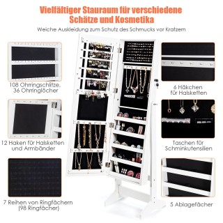 Costway 2-σε-1 Καθρέφτης και Ντουλάπα Κοσμημάτων με Ρυθμιζόμενο Ολ... Costway 2-σε-1 Καθρέφτης και Ντουλάπα Κοσμημάτων με Ρυθμιζόμενο Ολ...