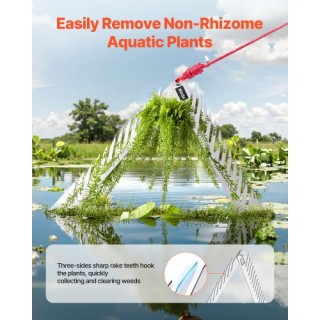 VEVOR Τρίπλευρη Αναδιπλούμενη Τσουγκράνα Υδρόβιων Ζιζανίων 24in με ...