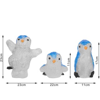 BAKAJI  Σετ 3 Πιγκουίνοι Ακρυλική Φόρμα Χριστουγεννιάτικος Led Φωτι...